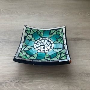 Mexican mosaic glass tray